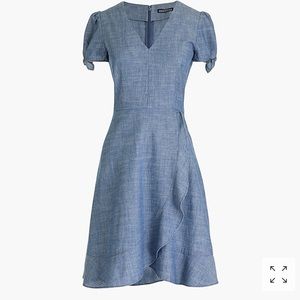 J.Crew ruffle chambray dress NWT